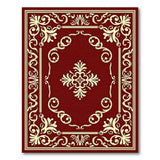 Ornate Red and Cream Traditional Persian Rug