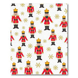 Festive Nutcracker Soldiers Gold Snowflakes Rug