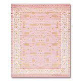 Blush Pink Gold Geometric Tribal Rug