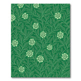 Lush Green Floral Line Art Area Rug
