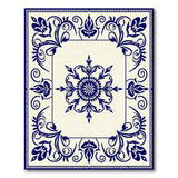 Floral Vintage Blue and Teal Navy Blue Floral Medallion Area Rug