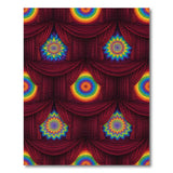 Vibrant Rainbow Starburst Red Area Rug
