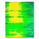 Vibrant Yellow-Green Ombre Striped Area Rug