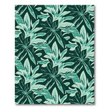 Teal Palm Leaf Area Rug on Emerald Green
