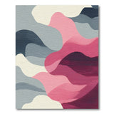Wavy Layers Pink Grey Abstract Area Rug