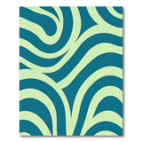 Wave Blue and Teal Wave Abstract Area Rug
