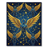 Golden Winged Angels Constellation Area Rug