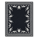 Heritage Tribal Black White Border Rug