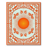 Radiant Orange Sun Medallion Persian Rug