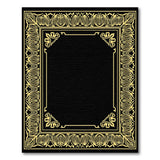 Traditional Persian Ornate Gold Floral Border Black Area Rug