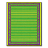 Vibrant Green Yellow Striped Heritage Rug