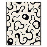 Abstract Black Organic Shapes Area Rug