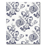 Navy Whimsical Floral Sketch Area Rug