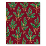 Maroon Fern Leaf Gold Accent Area Rug