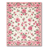 Pink Pink Rose Vine Floral Area Rug
