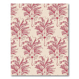 Vintage Red Swirling Fern Floral Area Rug