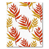 Red and Gold Palm Leaf Area Rug