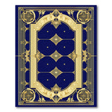Art Deco Navy Blue and Gold Geometric Area Rug