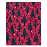 Snowy Pine Forest Red Area Rug