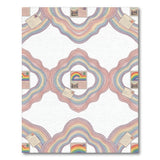 Rainbow Wave Vintage Stamp Area Rug