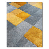 Mustard Yellow Gray Geometric Patchwork Rug