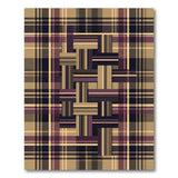 Brown Tan Plaid Patchwork Area Rug
