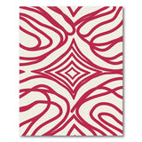 Red Wavy Diamond Geometric Area Rug