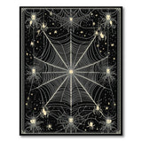 Gothic Spider Web Area Rug with Stars