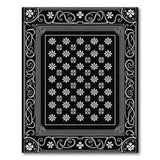 Ornate Snowflake Black White Area Rug
