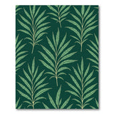 Emerald Fern Leaf Pattern Area Rug
