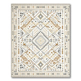 Cream Tan Geometric Tribal Area Rug