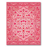 Pink Hearts Persian Area Rug