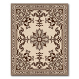 Brown and Tan Ornate Brown Tan Persian Floral Rug
