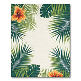 Coastal Palm Fronds Hibiscus Area Rug