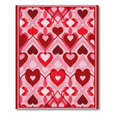 Pink Heart Overlap Geometric Area Rug