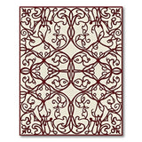Ornate Red Scroll Floral Area Rug