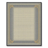 Beige and Neutral Ornate Gold Border Beige Area Rug