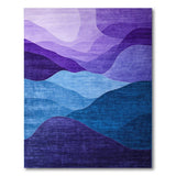 Layered Purple Wave Abstract Area Rug