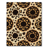 Leopard Floral Brown Tan Area Rug
