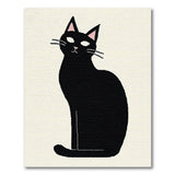 Cute Black Cat Silhouette Area Rug