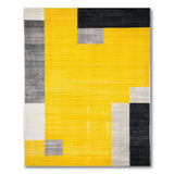 Bold Yellow Geometric Abstract Area Rug