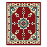 Red Persian Star Medallion Area Rug