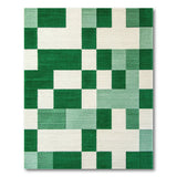 Green Block Geometric Area Rug