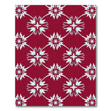 Red Snowflake Lattice Geometric Rug