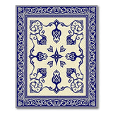 Navy Blue Persian Motif Area Rug