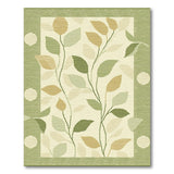 Green Leaf Vine Beige Area Rug