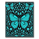 Teal Butterfly Foliage Area Rug