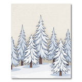 Snowy Pine Forest Cartoon Area Rug