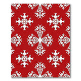 Festive Red Snowflake Geometric Area Rug