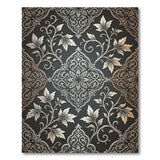Ornate Silver Leaf Persian Area Rug